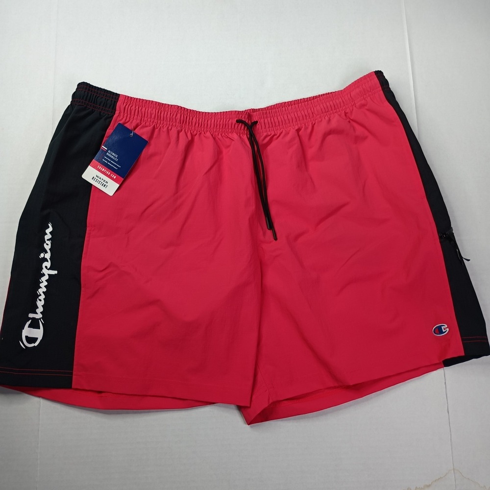 Champion Hybrid Shorts Men's Sz 2XL Red Black Ripstop Water Resistant 863319 NEW